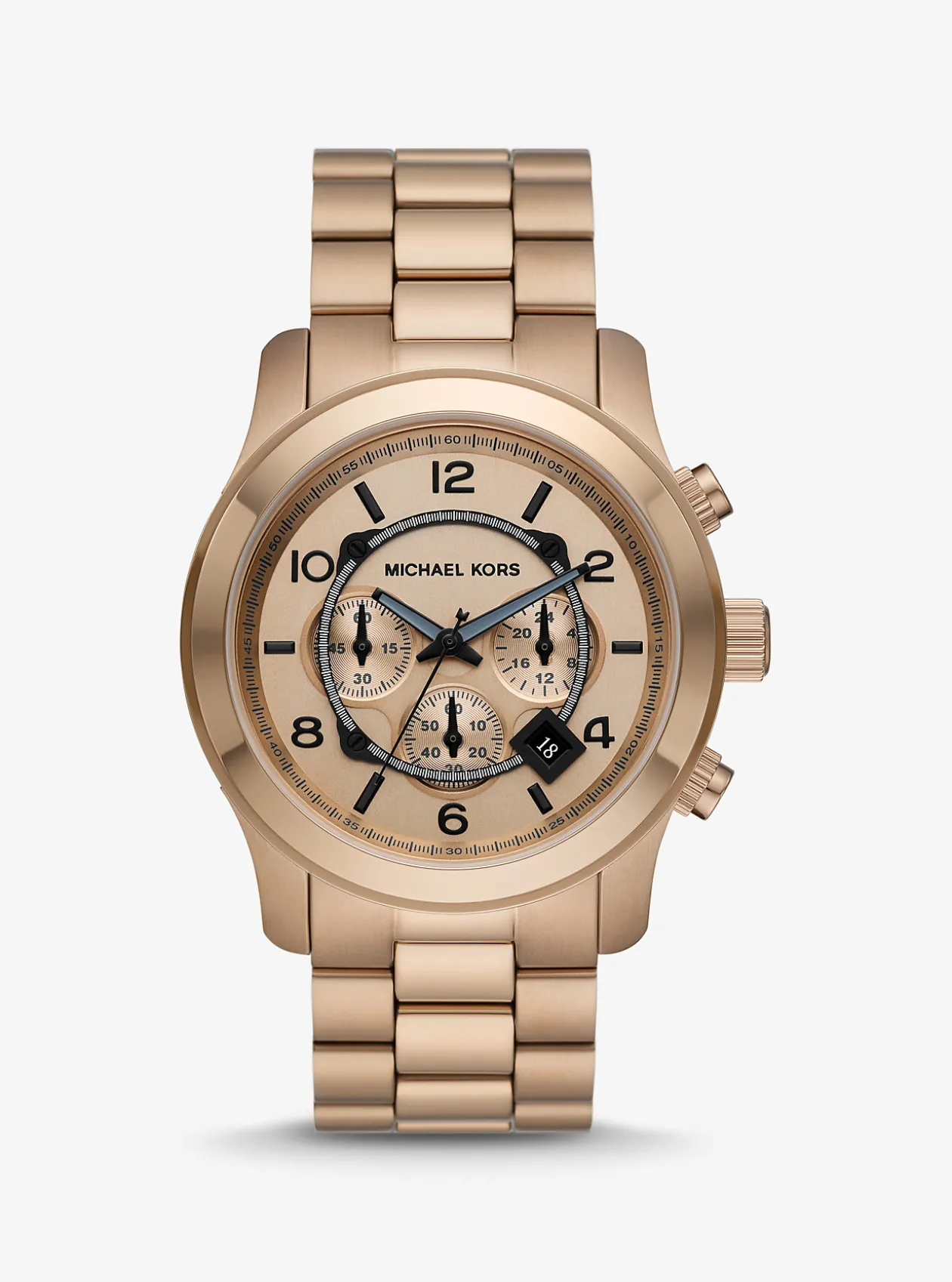 Oversized Runway Beige Gold-Tone Watch