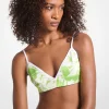 Palm Print Satin Bra Top
