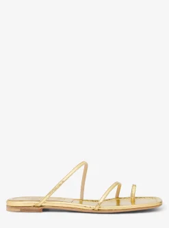 Patti Metallic Python Embossed Leather Slide Sandal