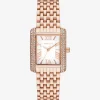 Petite Emery Pav&eacute; Rose Gold-Tone Watch