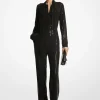 Pinstripe Sequined Georgette Jumpsuit