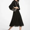 Pleated Georgette Midi Dress