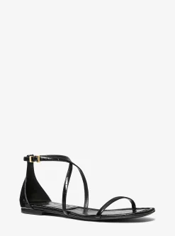 Polly Crocodile Embossed Leather Sandal