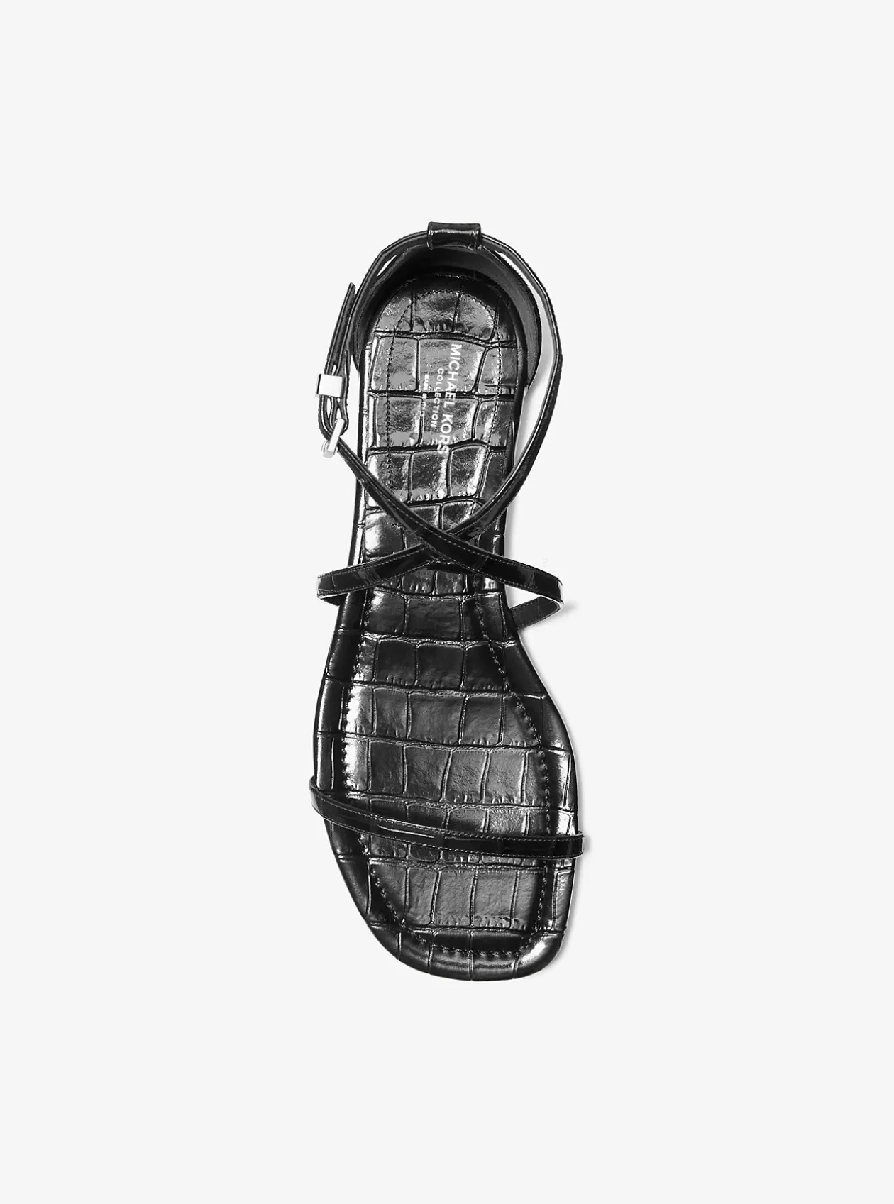 Polly Crocodile Embossed Leather Sandal