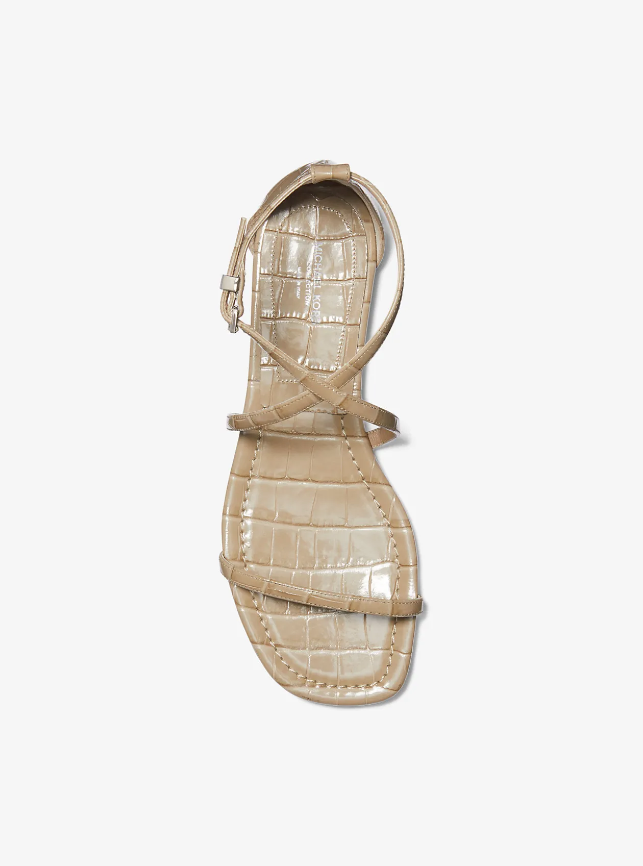 Polly Crocodile Embossed Leather Sandal