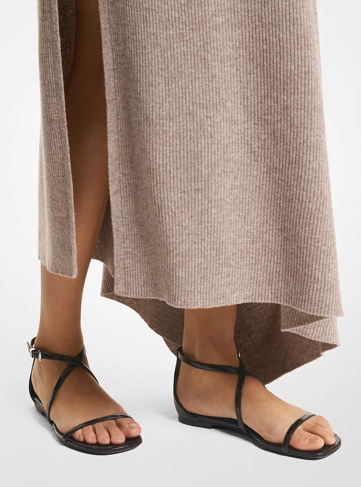 Polly Crocodile Embossed Leather Sandal