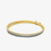 Precious Metal-Plated Brass Double Wrap Tennis Bracelet