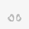 Precious Metal-Plated Brass Pav&eacute; Stud Earrings