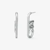 Precious Metal-Plated Brass Empire Logo Earrings
