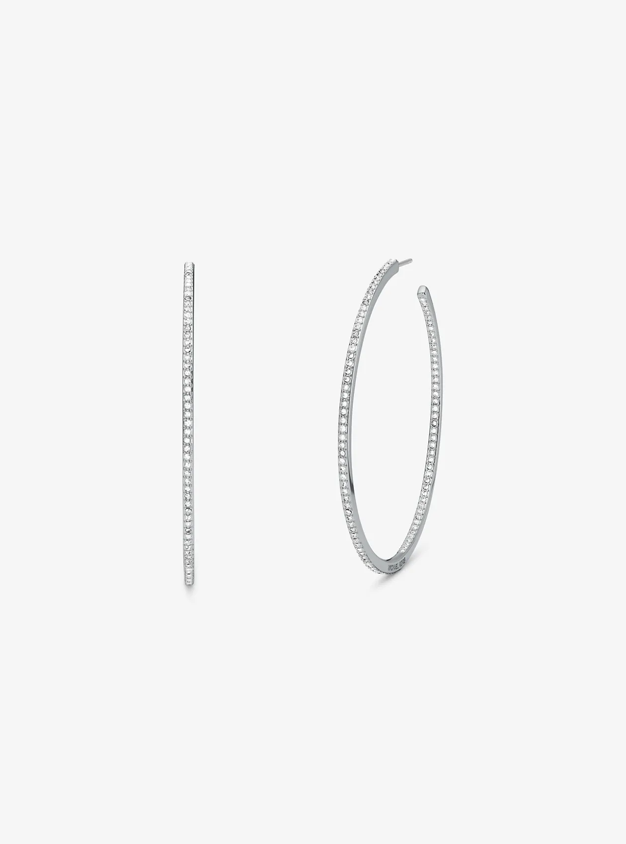 Precious Metal-Plated Brass Pavé Hoop Earrings