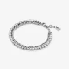 Precious Metal-Plated Brass Double Chain Tennis Bracelet