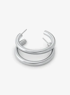 Precious Metal-Plated Brass Small Hoop Earrings