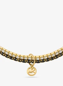 Precious Metal-Plated Brass Double Wrap Tennis Bracelet