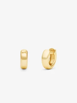 Precious Metal-Plated Huggie Hoop Earrings