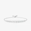 Precious Metal-Plated Sterling Silver Cubic Zirconia Slider Bracelet
