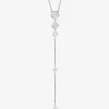 Precious Metal-Plated Sterling Silver Cubic Zirconia Lariat Necklace