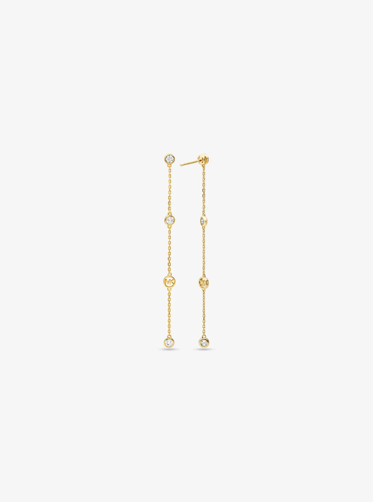 Precious Metal-Plated Sterling Silver Cubic Zirconia Drop Earrings