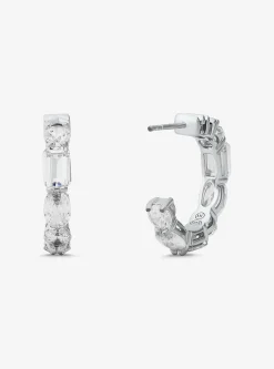 Precious Metal-Plated Sterling Silver Cubic Zirconia Earrings