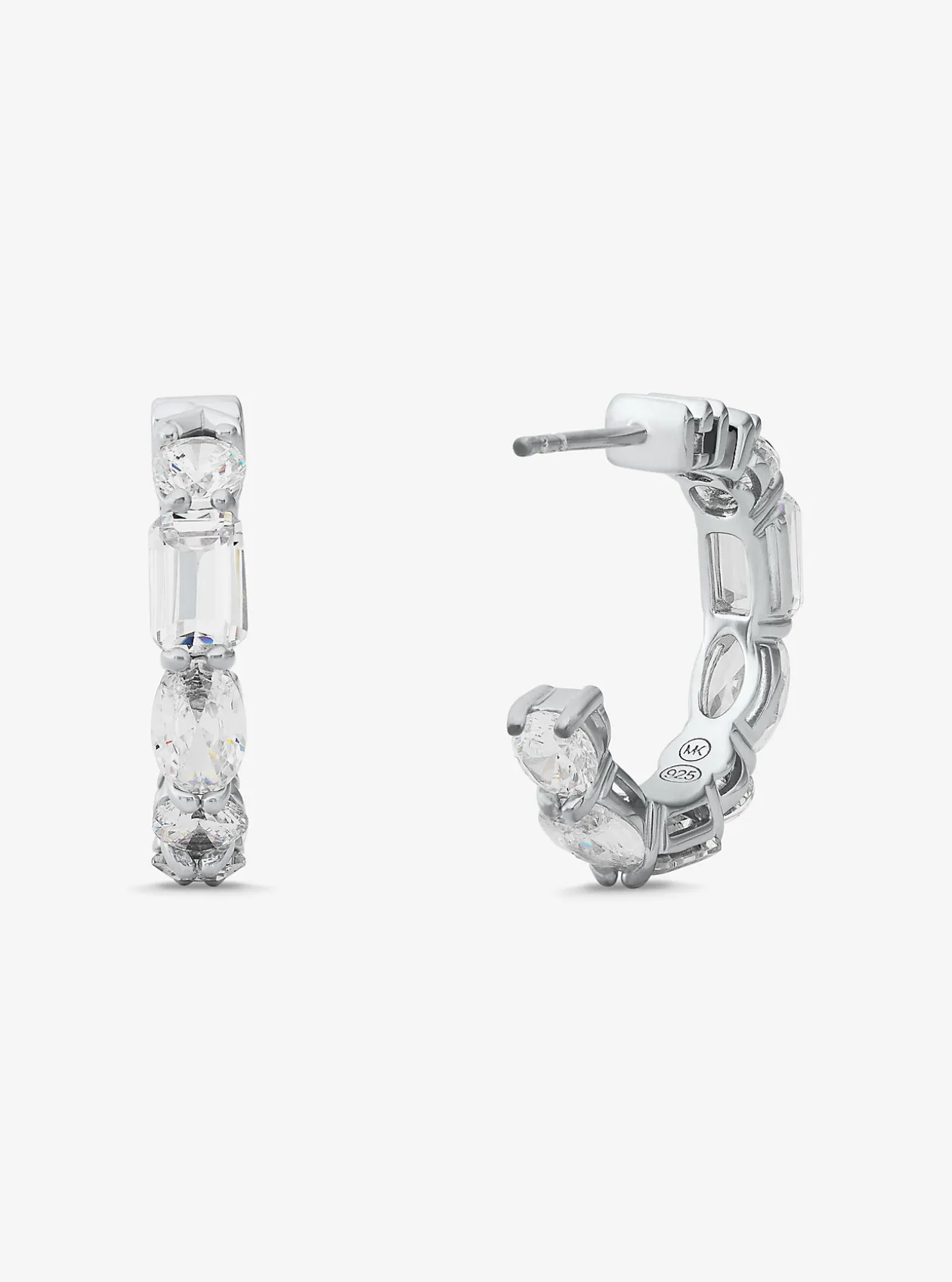 Precious Metal-Plated Sterling Silver Cubic Zirconia Earrings