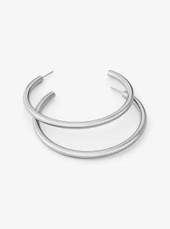 Precious-Metal Plated Brass Large Hoop Earrings