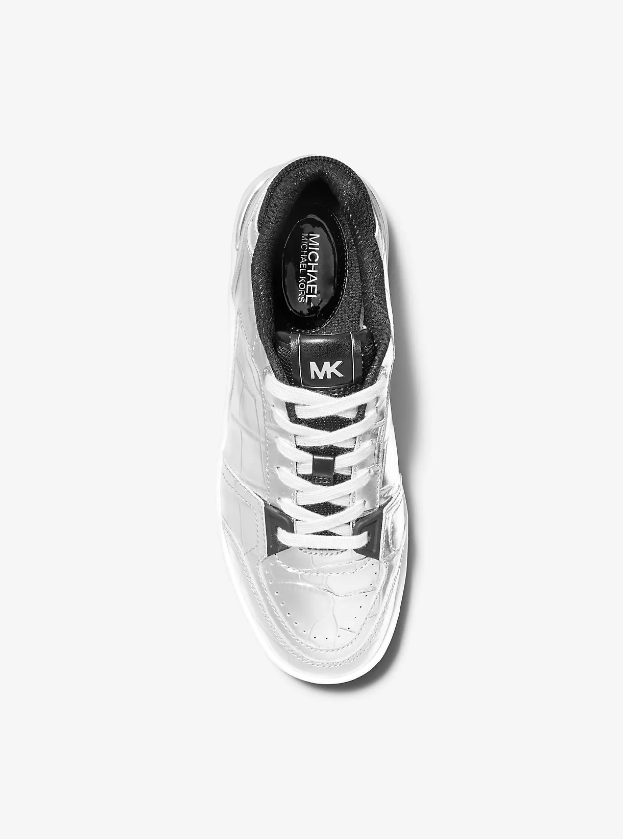 Rebel Metallic Crocodile Embossed Leather Sneaker