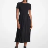 Ribbed Knit and Woven Dress