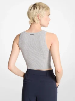 Ribbed Knit Cropped Tank Top