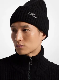 Ribbed Stretch Wool Beanie Hat