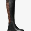 Ridley Leather and Logo Jacquard Knee Boot