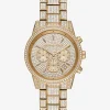 Ritz Pav&eacute; Gold-Tone Watch