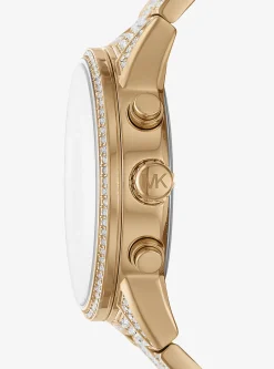 Ritz Pav&eacute; Gold-Tone Watch