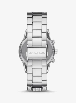 Ritz Pav&eacute; Silver-Tone Watch