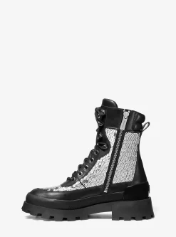 Rowan Embellished Leather Lace-Up Boot