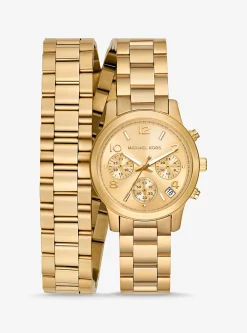 Runway Gold-Tone Wrap Watch