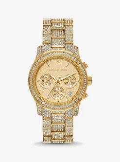 Runway Pav&eacute; Gold-Tone Watch