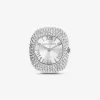 Rylee Pav&eacute; Silver-Tone Ring Watch