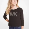 Sequined Logo Cotton T-Shirt