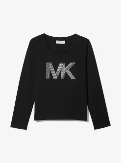 Sequined Logo Cotton T-Shirt