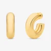Small Precious Metal-Plated Brass Hoop Earrings