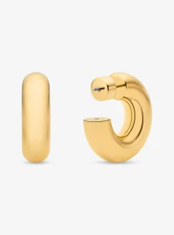 Small Precious Metal-Plated Brass Hoop Earrings