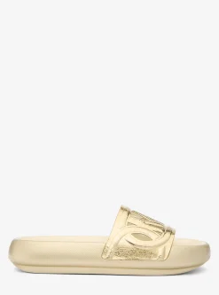 Splash Metallic Leather Slide Sandal