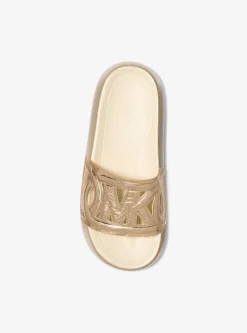 Splash Metallic Leather Slide Sandal