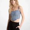 Stretch Denim Bustier Top