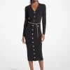 Stretch Knit Belted Dress