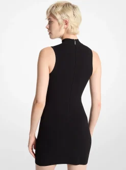 Stretch Viscose Mock Neck Dress