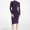 Stretch Wool Blend Mock Neck Dress