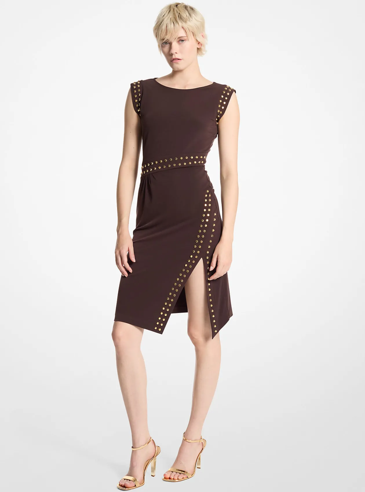 Studded Matte Jersey Dress