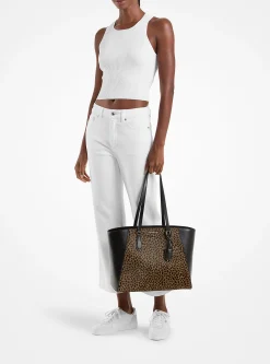 Taryn Large Cheetah Print Calf Hair and Leather Tote Bag