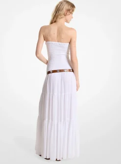 Tiered Smocked Georgette Maxi Dress