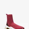 Toni Stretch Knit and Snake Embossed Leather Sock Sneaker